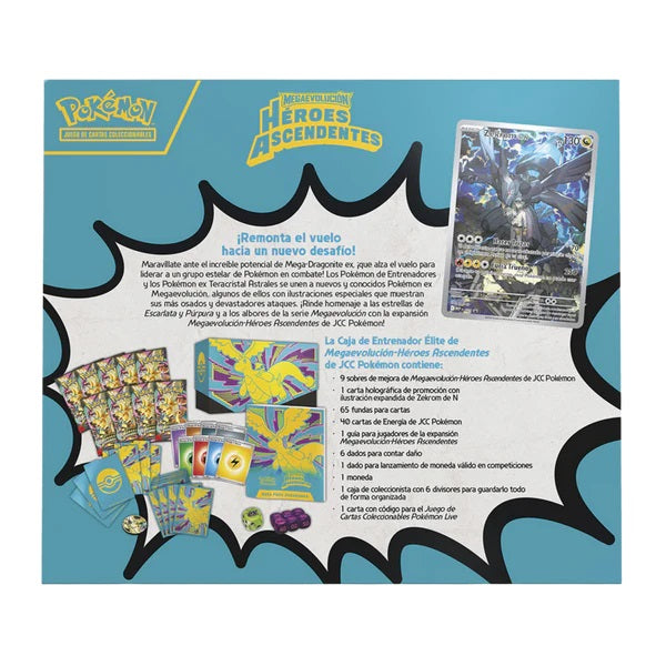 Parte trasera de la etb, con la ilustracion de la carta promocional y un texto describiendo el contenido de la etb