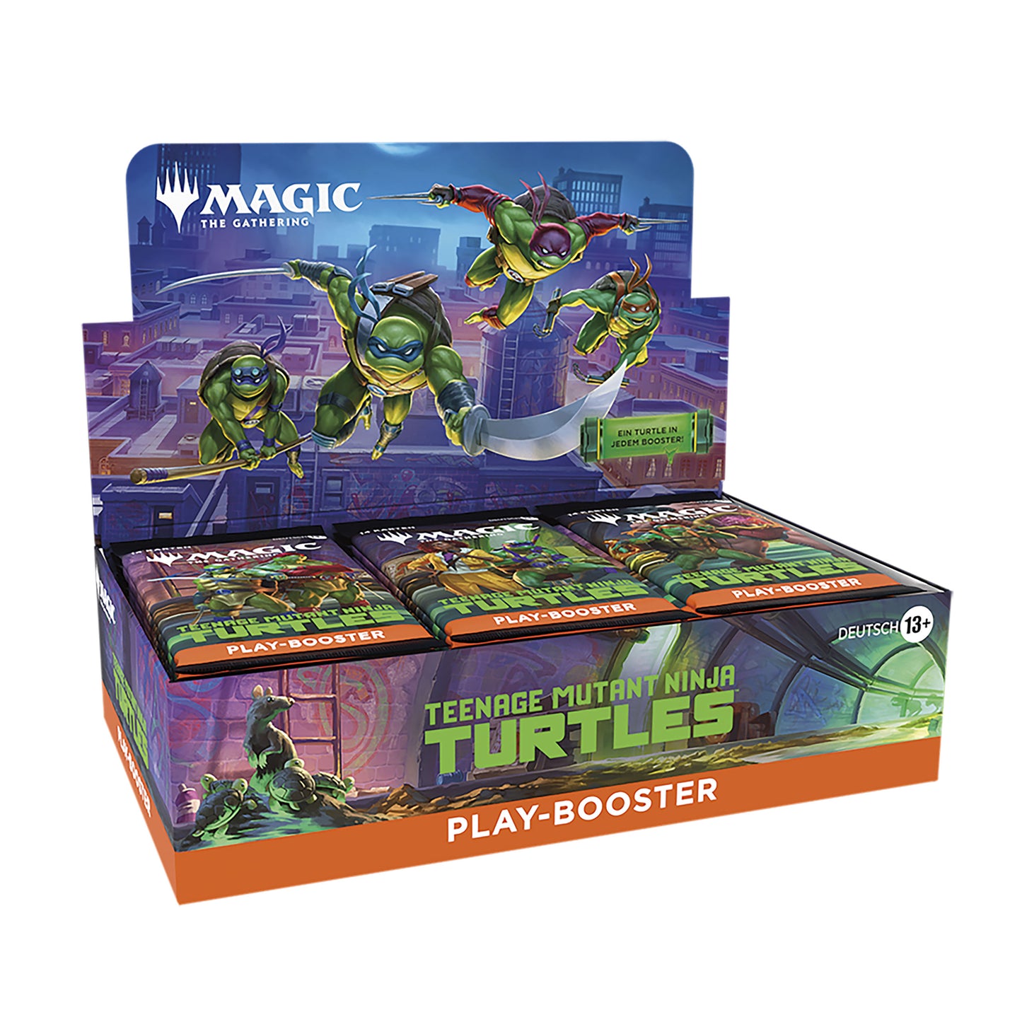 ilustracion de la play booster, se ven las 4 tortugas protagonistas de la serie