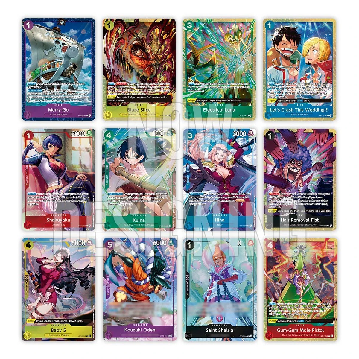 ilustracion de las 12 cartas incluidas en la carpeta
