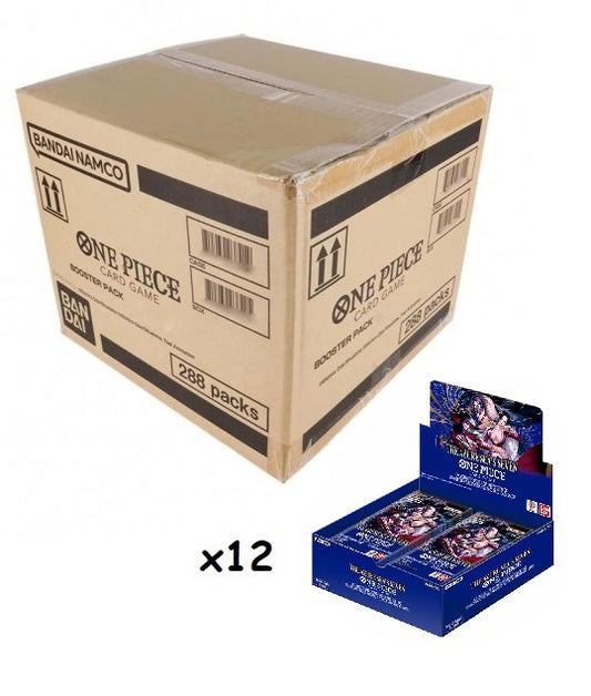 Caja carton junto con la imagen de una caja de op14 indicando que son 12 unidades