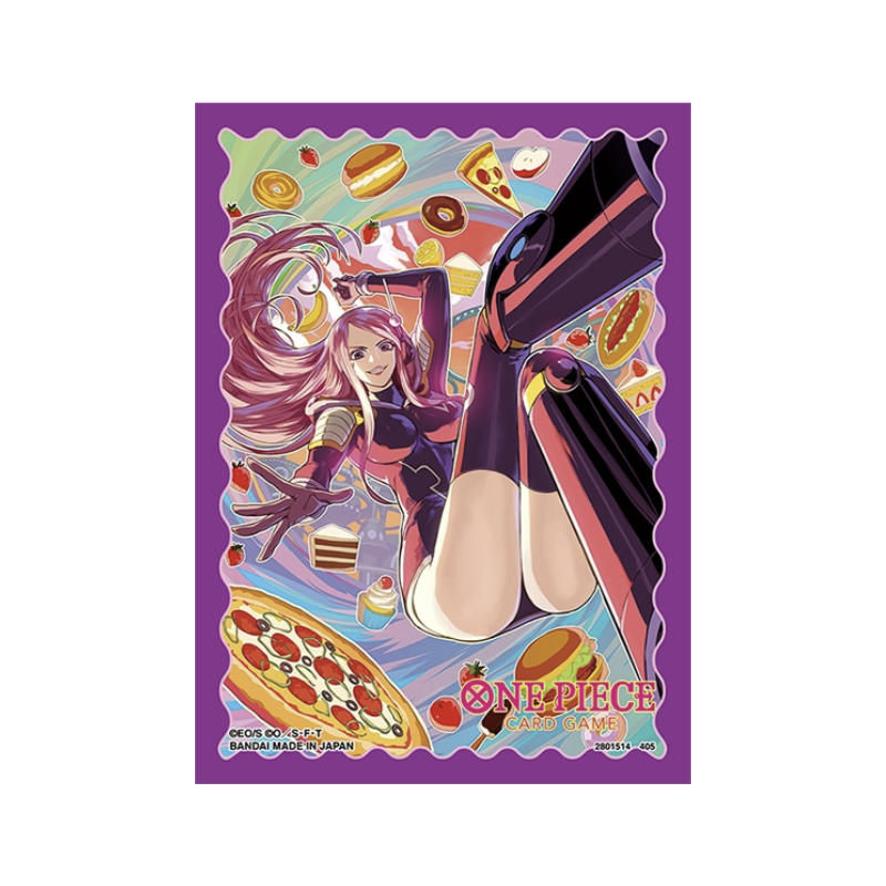 ilustracion de las fundas en las que se ve a bonney con su ropa de la isla de egghead