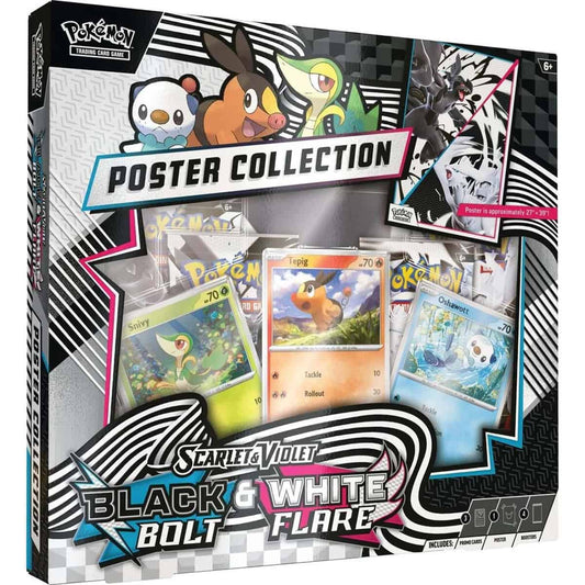 Contenido poster collection black bolt white flare scarlet violet pokemon TCG